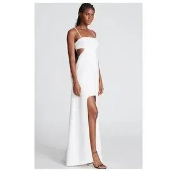 Halston Heritage Asher cutout spaghetti strap maxi dress in white - Picture 1 of 11